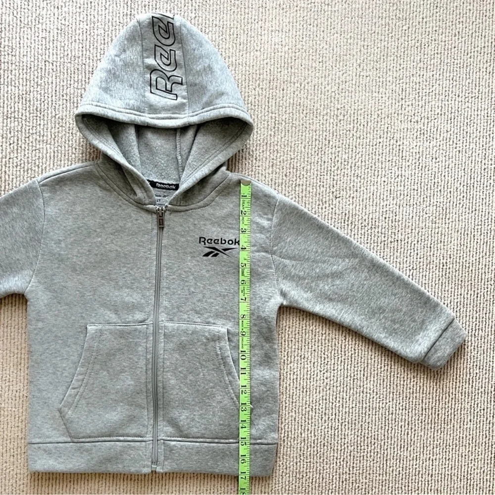 Reebok Boys 4T Hoodie NWOT sweatshirt zip up front grey never worn